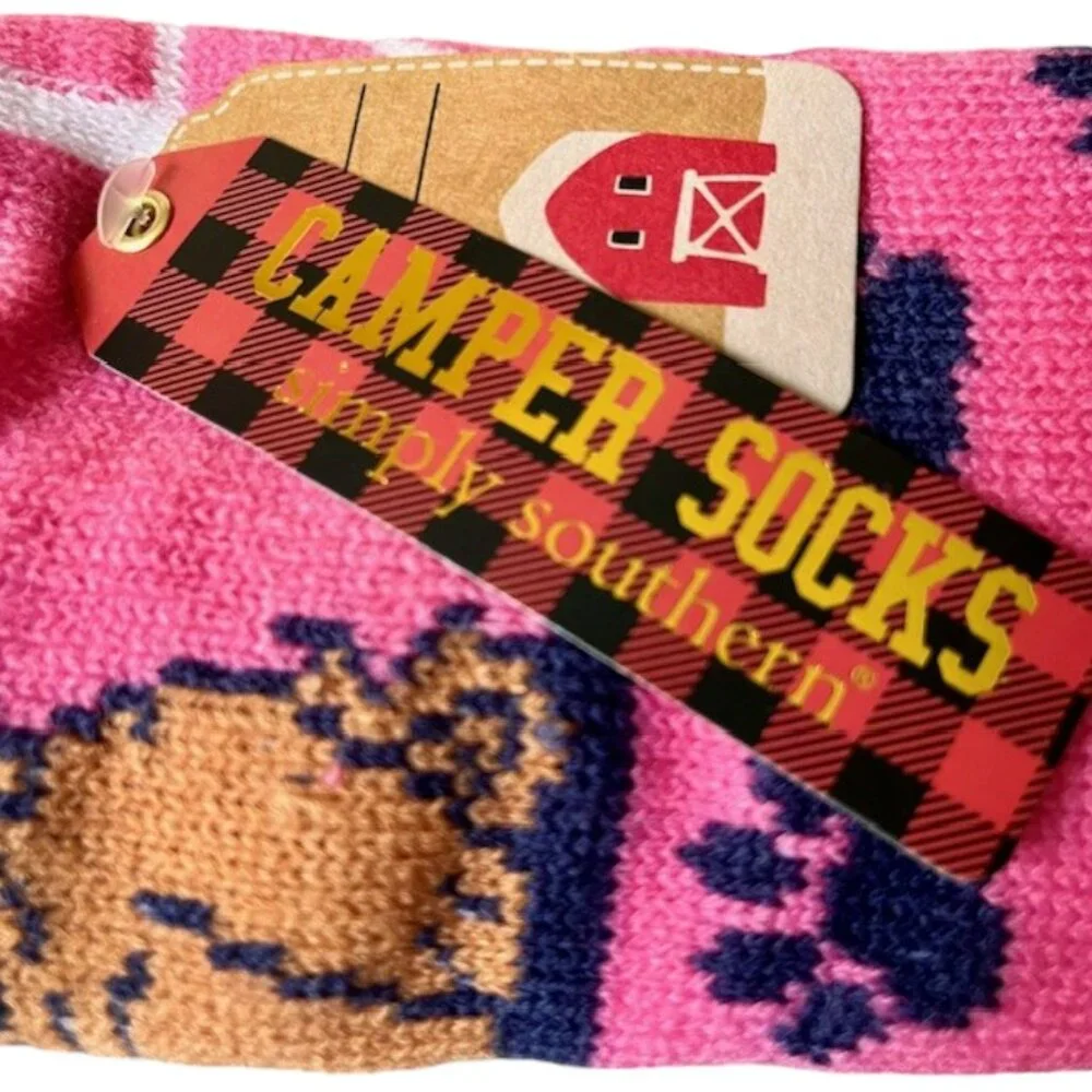 Simply Southern Camper Socks - Love*Dog - Pink/Blue - OS